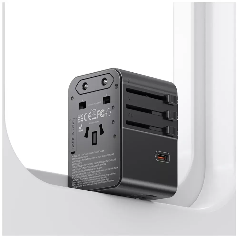 usams CC310 ceļojumu lādētājs 3x USB‑C 70W Photo 5