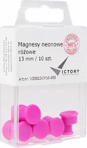 Push Pins Victory Office Product magnetic 13 mm, set of 10, neon pink