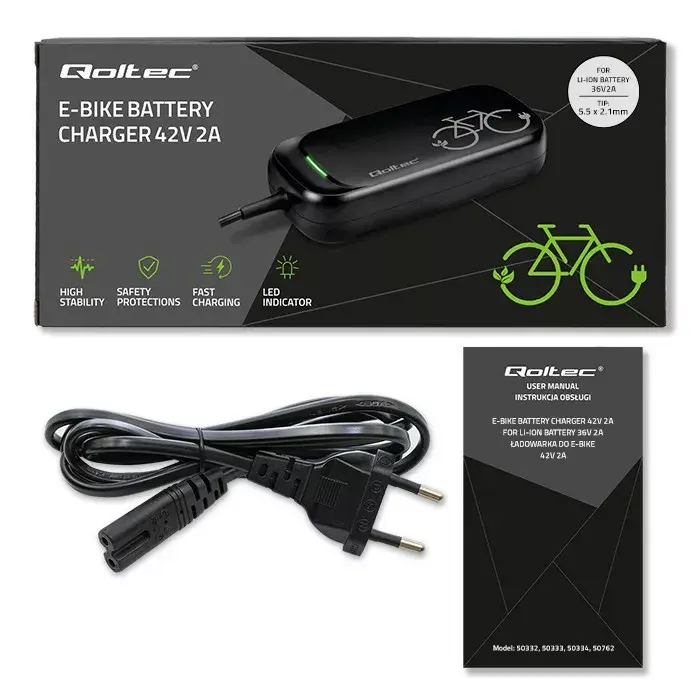 QOLTEC 50332 e-bike lādētājs — 36V/42V 2A Photo 11