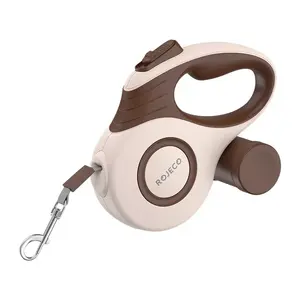 Retractable dog leash Rojeco A12 5 m brown automatic, 5 m length