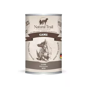 Mitrs barības ikdienai suņiem Natural Trail Game Meat 400 g, pilnvērtīga konservēta barība pieaugušiem suņiem