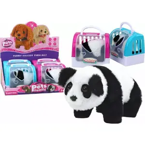 Plush Interactive Panda in Carrier LEANToys — model 17613, pink and blue