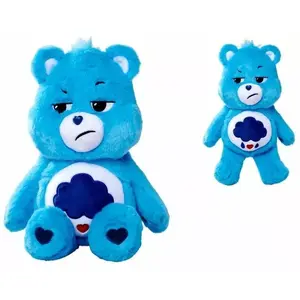 Soft toy plush teddy bear SIMBA 35 cm blue-gray with belly patch