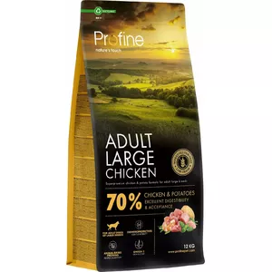 Sausa suņu barība PROFINE Adult Large Chicken 12 kg — pieaugušiem lielu šķirņu suņiem, ar vistu