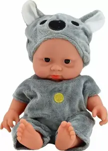 Leļļa LEANToys Mała Lalka Bobas ar koalas tērpu un pelēku cepurīti, LEANToys 17733