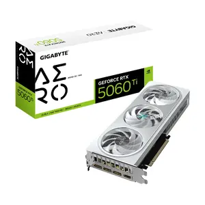 Видеокарта GIGABYTE GeForce RTX 5060 Ti 16 ГБ GDDR7, PCIe 5.0, память 28000 МГц, шина 128 бит, 3xDP 1xHDMI, WINDFORCE 3X, белая