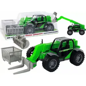 Игрушечный сельскохозяйственный трактор LEANToys Pojazd Rolniczy Traktor Zielony Dźwig 16163