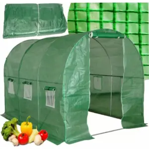 Lean Garden Foil Tunnel Greenhouse 2x3m 6m2 Green for Vegetables