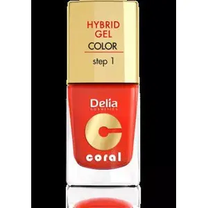 Nail polish Delia Coral Hybrid Gel enamel no. 14 orange-red 11 ml