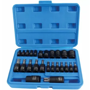 Socket wrench set saTra S-H2548T — TORX/E sockets in 1/4", 3/8", 1/2" drive, 25-piece