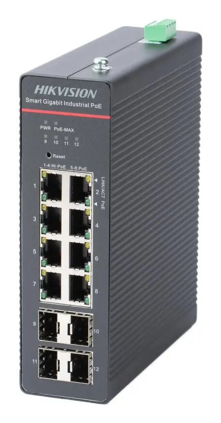 Pārvaldāms tīkla slēdzis Hikvision DS-3T1512HP-SI-8P4F Gigabit