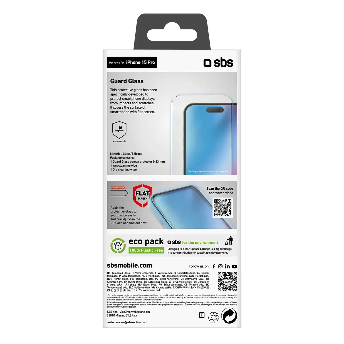 Screen protector SBS TESCRGLIP1561P Apple iPhone 15 Pro Photo 3