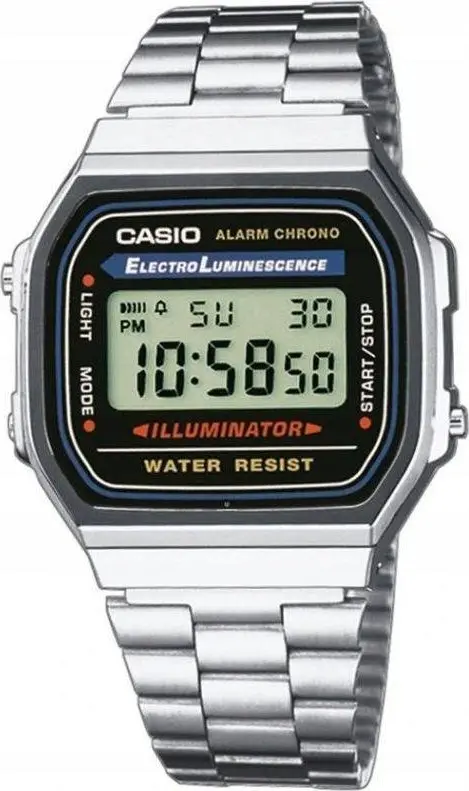 Digitālais pulkstenis CASIO A168WA — sudraba LED Photo 2