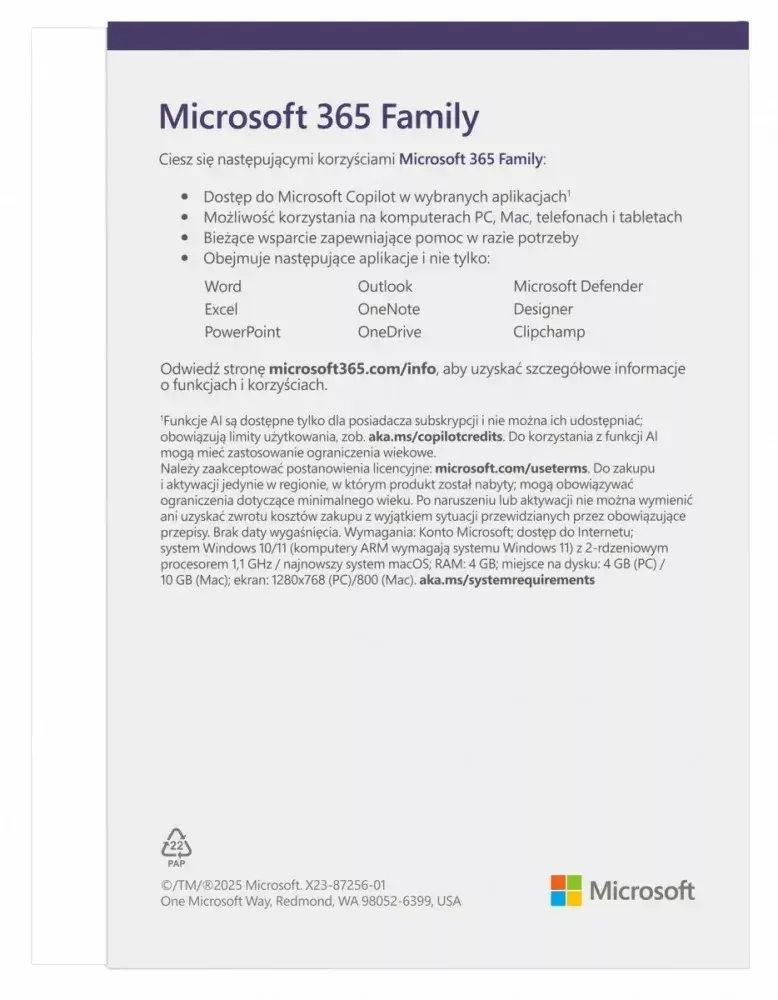 Подписка Microsoft 365 Family — 6 пользователей, 12 месяцев Photo 2