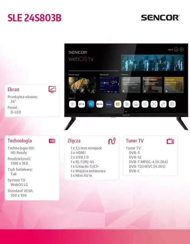 24" SENCOR SLE 24S803B HD Ready SMART TV Photo 8