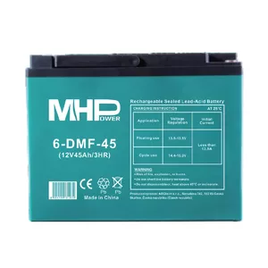 CARSPA MHPower 6-DMF-45 Vilces gēla akumulators 12V 45Ah Deep Cycle M6 spaile