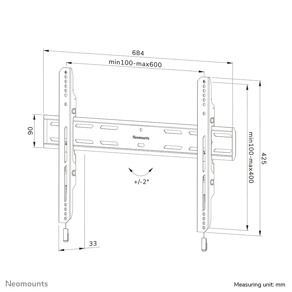 AG Neovo WL30S-850BL16 крепление для ТВ 42–86" Photo 19