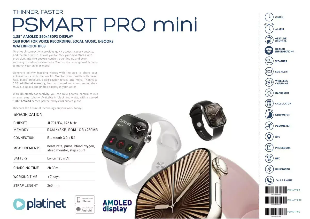 Смарт-часы Platinet PSMART PRO mini Photo 6