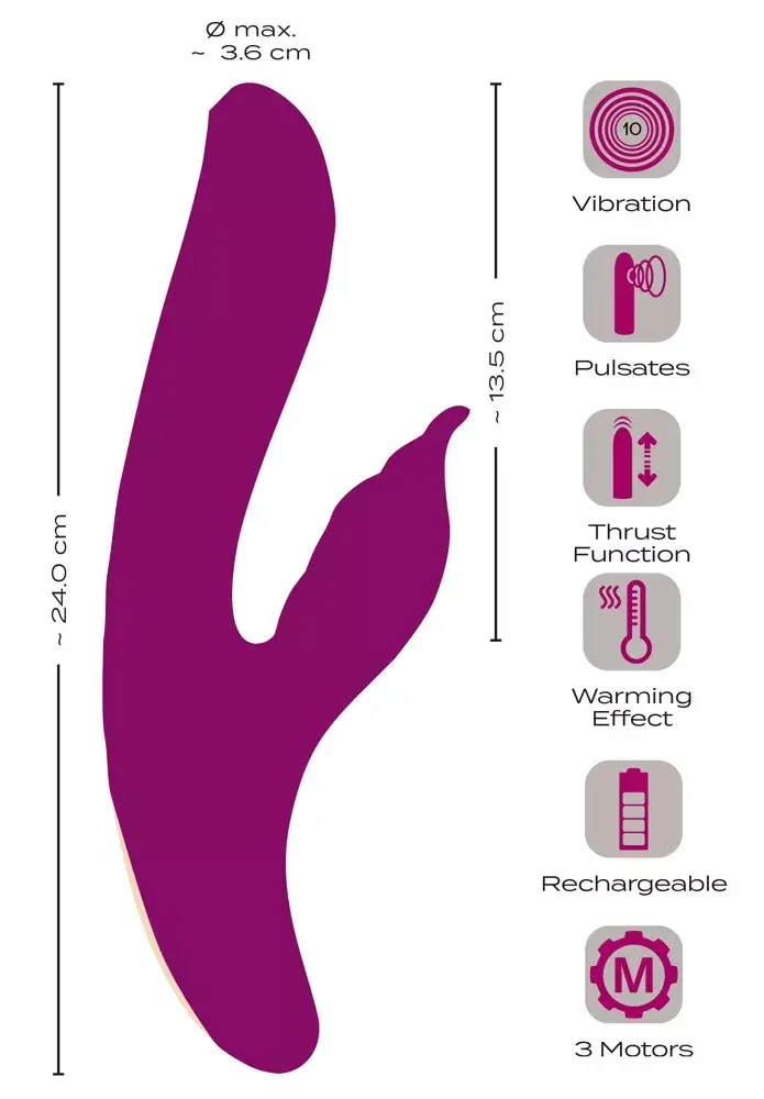 Javida Silicone Pink кроличий вибратор — 24 см Photo 11
