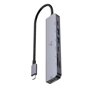 USB-C hub SBOX H-999 7in1 with HDMI, Ethernet and Power Delivery