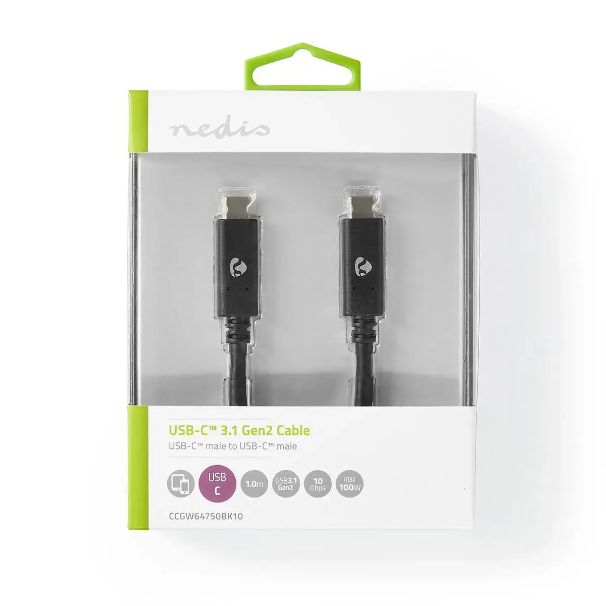 Кабель Nedis USB-C — USB-C CCGW64750BK10 Photo 3