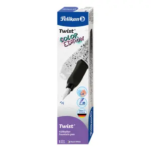 Перьевая ручка Pelikan 826174 Система заправки картриджем Черный Белый