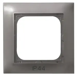 Wall plate/switch cover Ospel RH-1Y/23 in Titanium, IP44, 84×84 mm