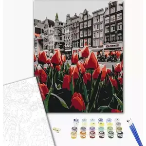 Gleznošana pēc numuriem komplekts Twoje Hobby BRUSHME BR-BS34169, 40x50 cm, Amsterdama tulpes, 1 gab.