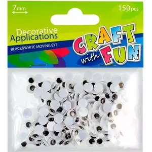 Decorative Googly Eyes 7 mm, 150 pcs — Craft with Fun
