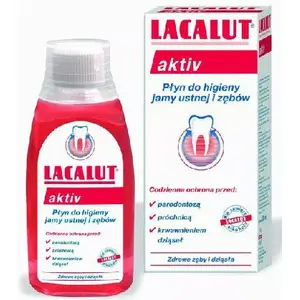 Mutes skalojamais Lacalut Aktiv 300 ml — antibakteriāls līdzeklis mutes dobuma kopšanai, zobu aplikuma un smaganu aprūpei