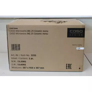 Mikroviļņu krāsns Caso MG 25, 900 W, 25 L