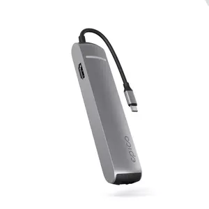 USB-C хаб Epico 6v1 Slim 8K — многопортовый адаптер с 6 портами, поддержка 8K