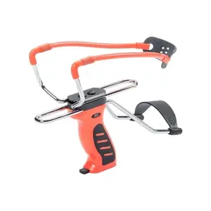Slingshot MAN KUNG MK-SL06 with support, orange, rubber ergonomic handle, basket included