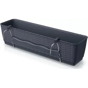 Flower pot with hooks Prosperplast Ratolla Case DRL600PW — anthracite