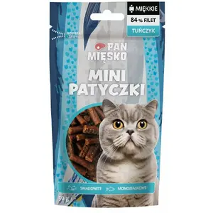 Лакомство для взрослых кошек pan miĘsko Mini Sticks Tuna, монопротеиновое рыбное, 50 г, 26% белка, 3,5% жира