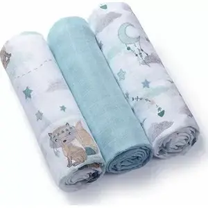 Бамбуковые пелёнки Baby Ono 3 шт, голубые — Baby Ono 397/12