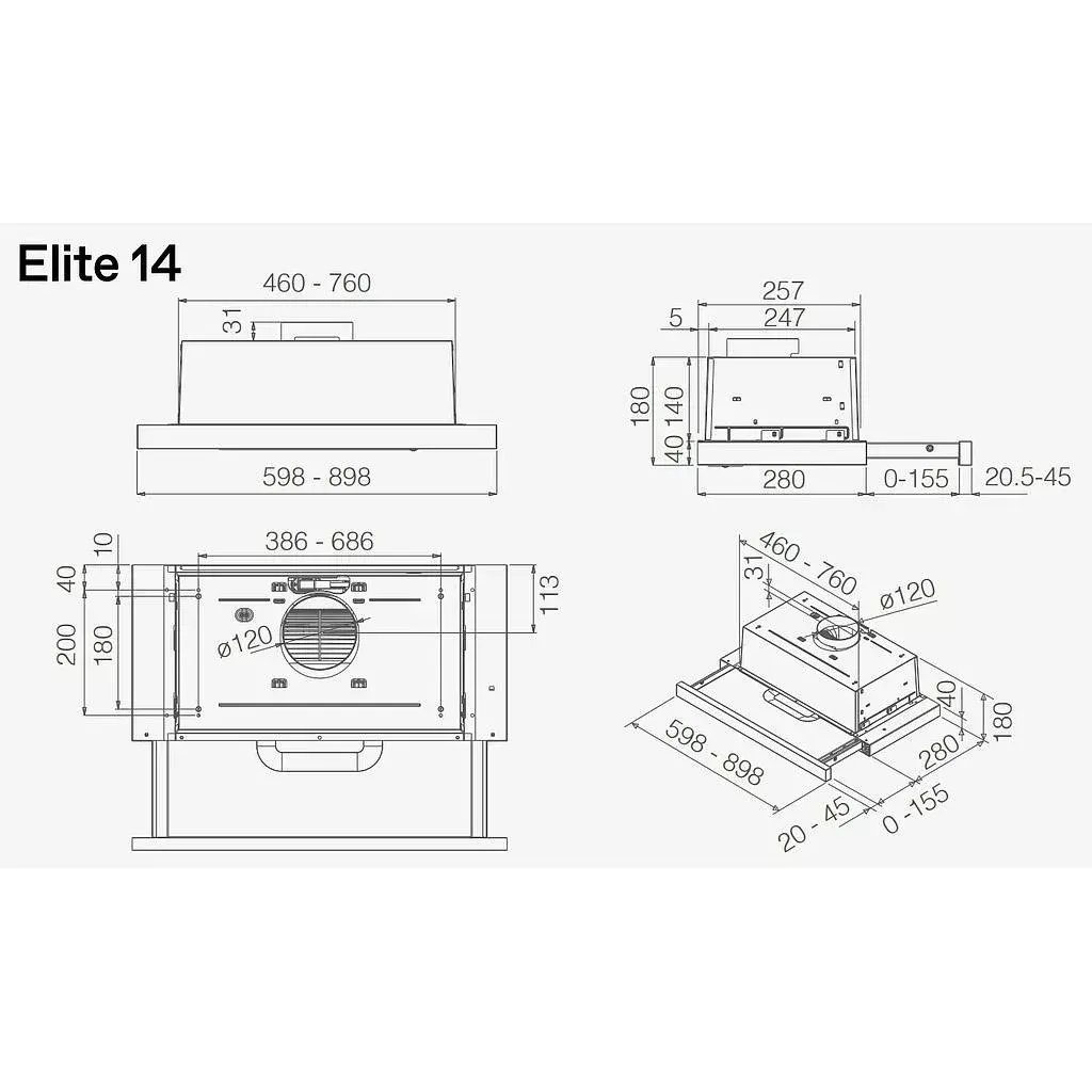 Elica ELITE 14 PLUS BL/A/60 built-in hood Photo 2