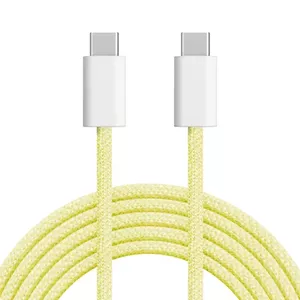 USB Type-C kabelis kruger & matz KM1271-1Y — 60W, 1 m, dzeltena