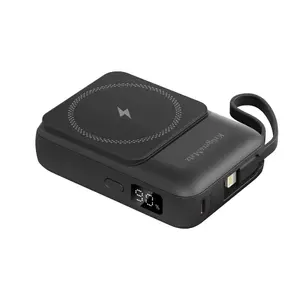Портативный аккумулятор Kruger & Matz KM0913-B 10000 мА·ч с беспроводной зарядкой и LCD-индикатором