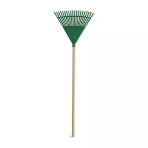 BrightSign Leaf Rake with Handle 45 cm 20 Tines Green