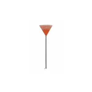 BrightSign Leaf Rake with Handle Orange 45 cm 20 Tines