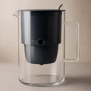 Water filter jug Aquaphor Glass MF+ Black B100BK — glass body, Maxfor+ cartridge