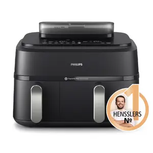 Аэрогриль Philips 5000 серии NA551/00 — 9 л, 2300 Вт, сенсорное управление, LED-дисплей, черно‑серебристый