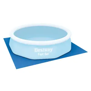 Aizsargpārklājs Bestway 3,05 m virszemes baseiniem un spa, zils, PE, 3350×3350 mm
