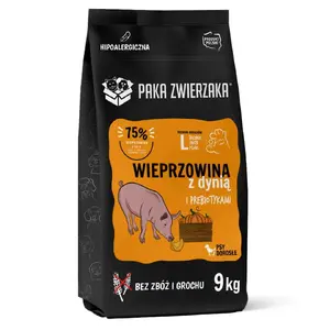 Сухой корм для собак PAKA ZWIERZAKA Pork with Pumpkin L 9 кг — для взрослых, моно-протеиновый, 29% белка, 15% жира