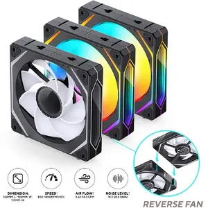 120mm ARGB Case Fan set Jonsbo ZL-120BR 3-pack with reversible lighting
