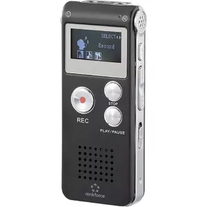 Digitālais diktofons Renkforce RF-DVR-L169 melns — portatīvs balss ierakstītājs, ilga ierakstīšanas ilguma