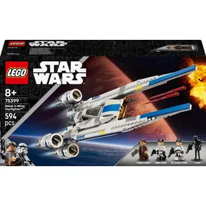 LEGO U-Wing Starfighter set 75399 — Star Wars model, 594 pieces, 4 minifigures, 90×160×410 mm