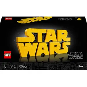 LEGO Star Wars 75407 Brick-Built Star Wars Logo display model, 700 pieces, 300×130×30 mm