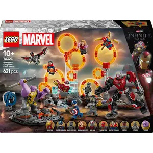 LEGO Marvel set 76323 Avengers Endgame Final Battle playset, 621 pieces, 10 minifigures, 190×320×200 mm